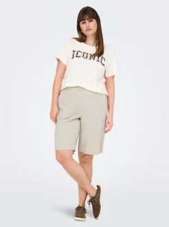 CARCARO Høy midje Regular Fit Lin Bermudashorts