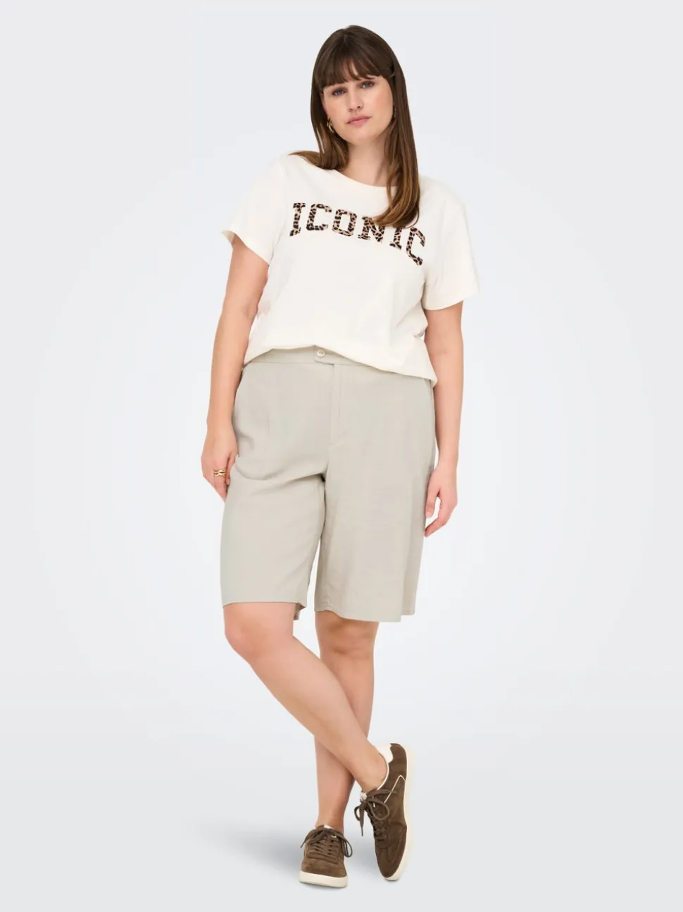 CARCARO Høy midje Regular Fit Lin Bermudashorts