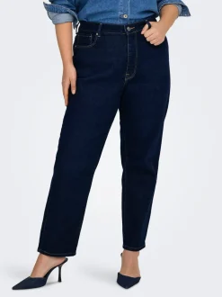 CAREMILY Høy midje Straight Fit Ankellengde Jeans