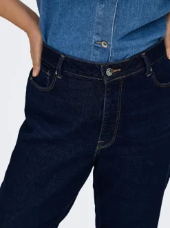 CAREMILY Høy midje Straight Fit Ankellengde Jeans