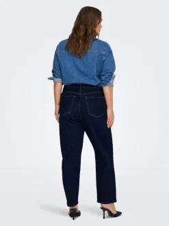 CAREMILY Høy midje Straight Fit Ankellengde Jeans