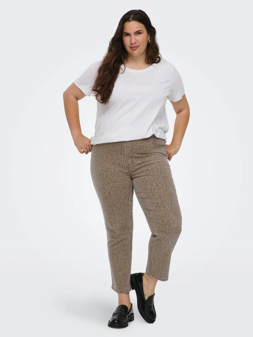 CAREMILY Høy midje Straight Fit Ankellengde Jeans