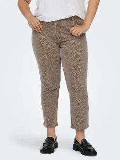 CAREMILY Høy midje Straight Fit Ankellengde Jeans