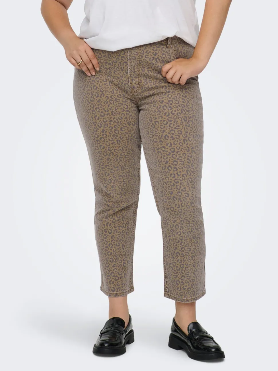 CAREMILY Høy midje Straight Fit Ankellengde Jeans
