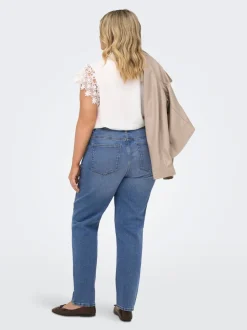CAREMILY Høy midje Straight Fit Ankellengde Jeans