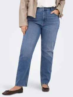 CAREMILY Høy midje Straight Fit Ankellengde Jeans