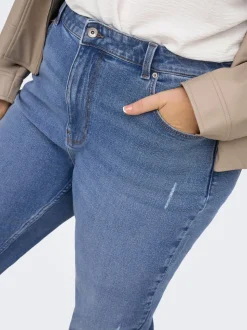 CAREMILY Høy midje Straight Fit Ankellengde Jeans