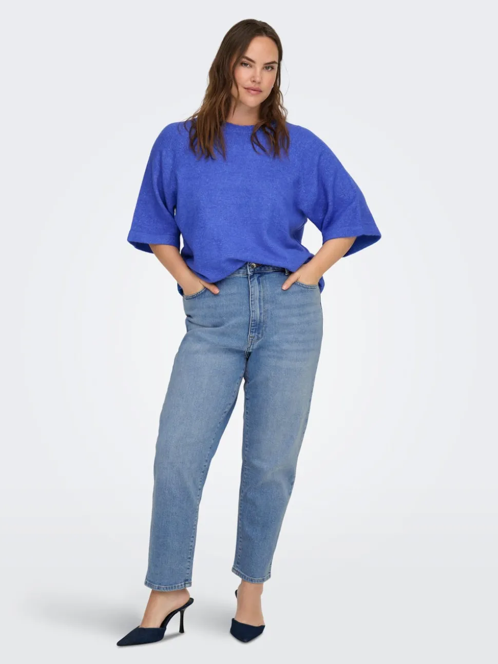 CAREMILYSTRETCH Høy midje Straight Fit Ankellengde Jeans