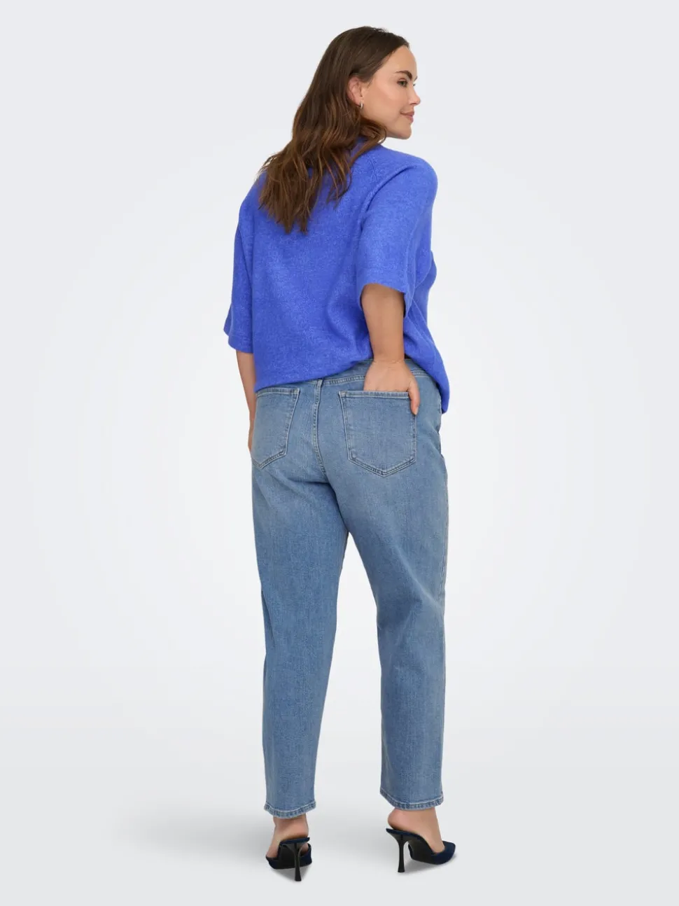 CAREMILYSTRETCH Høy midje Straight Fit Ankellengde Jeans