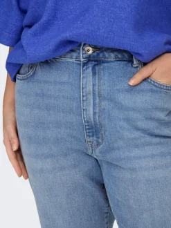 CAREMILYSTRETCH Høy midje Straight Fit Ankellengde Jeans