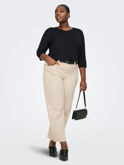 CARFRANKIE Høy midje Barrel-passform Ankellengde Jeans