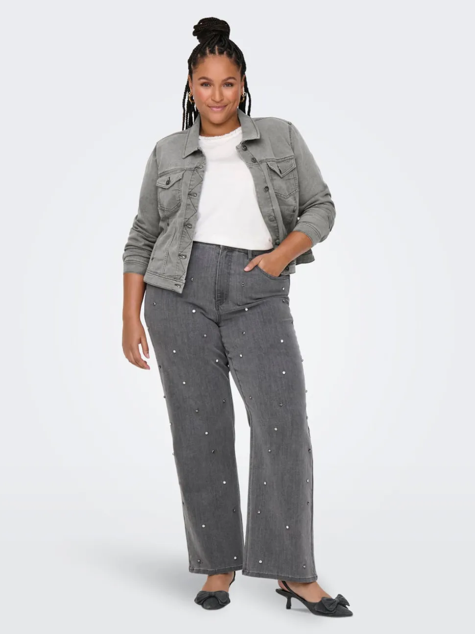 CARHOPE Høy midje Wide Leg Fit Jeans