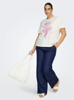 CARIRIA Wide Leg Fit Lin Bukser med vide ben