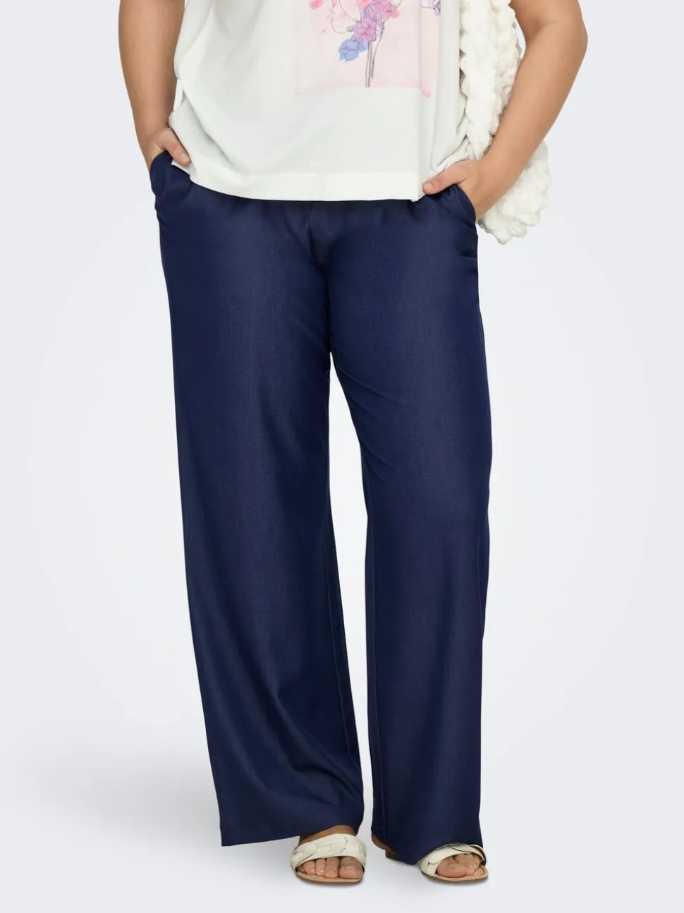 CARIRIA Wide Leg Fit Lin Bukser med vide ben