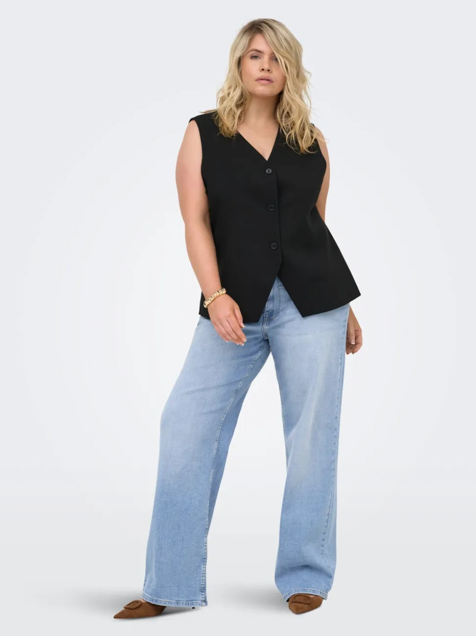 CARJULLES Middels høy midje Wide Leg Fit Jeans