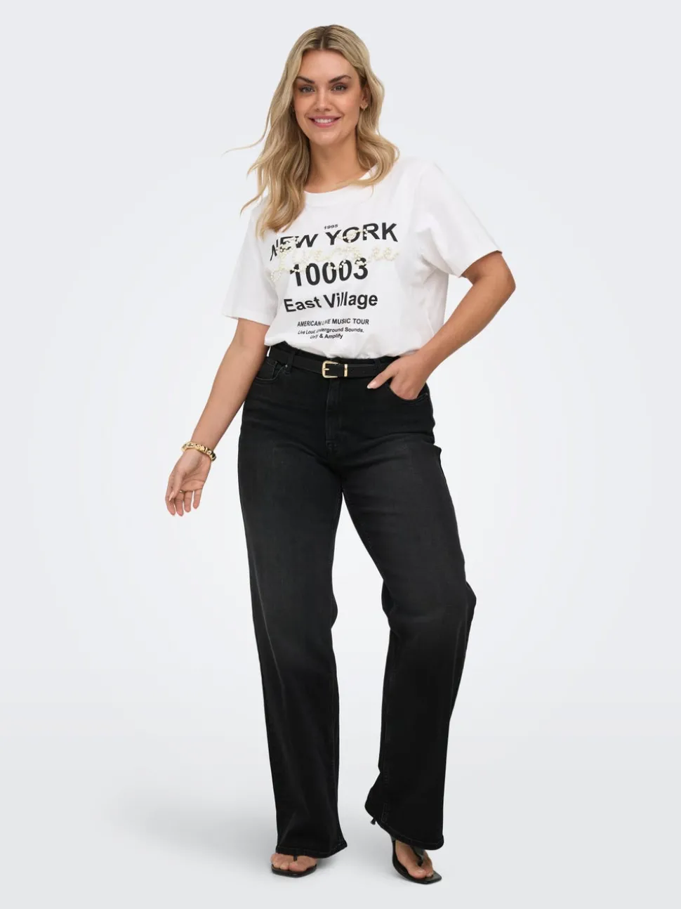 CARJULLES Middels høy midje Wide Leg Fit Jeans