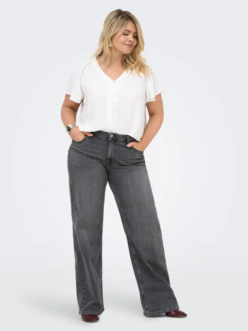 CARJULLES Middels høy midje Wide Leg Fit Jeans