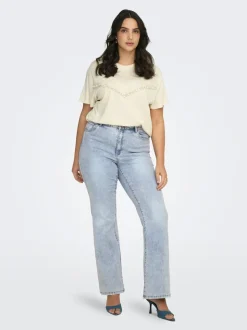 CARROSE Høy midje Retro Flared Fit Jeans
