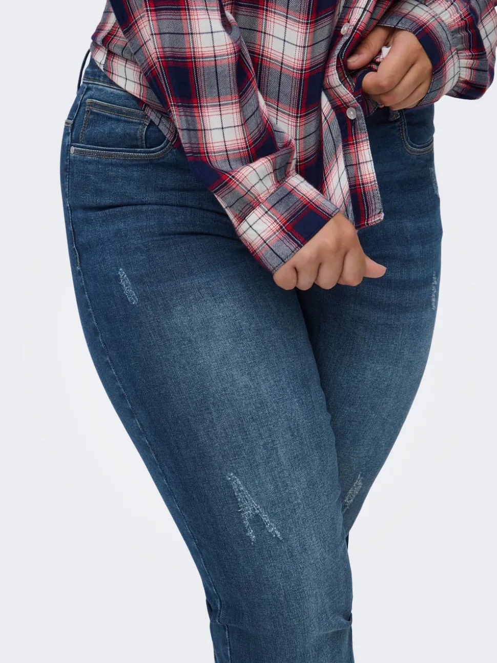 CARSALLY Middels høy midje Slim Fit Jeans