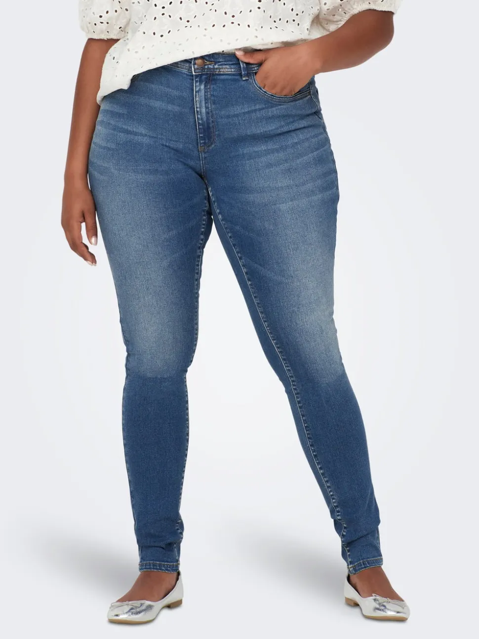 CARSALLY Middels høy midje Skinny Fit Jeans