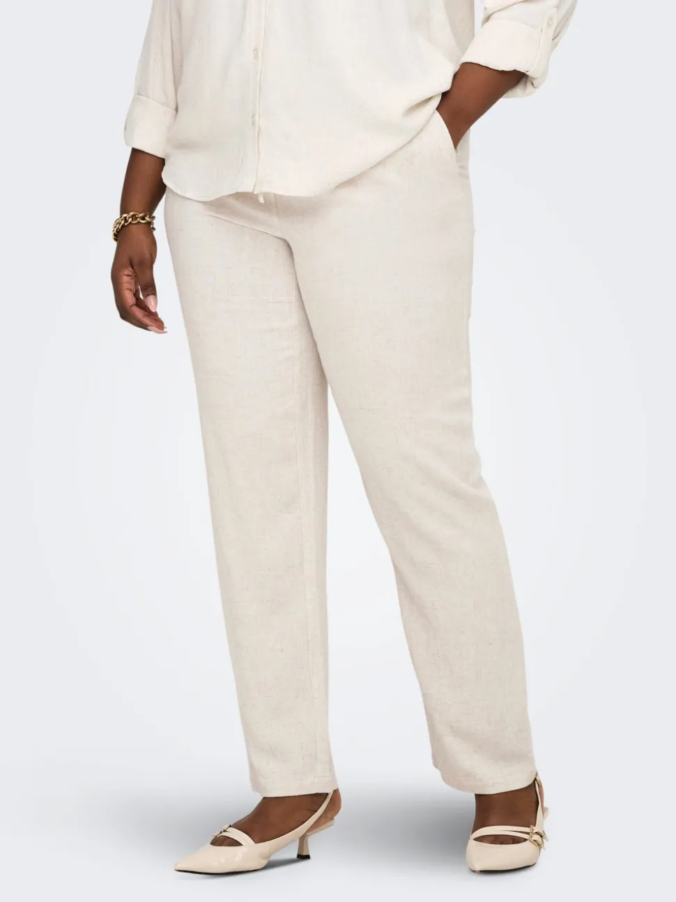 CARSIESTA Straight Fit Lin Bukser