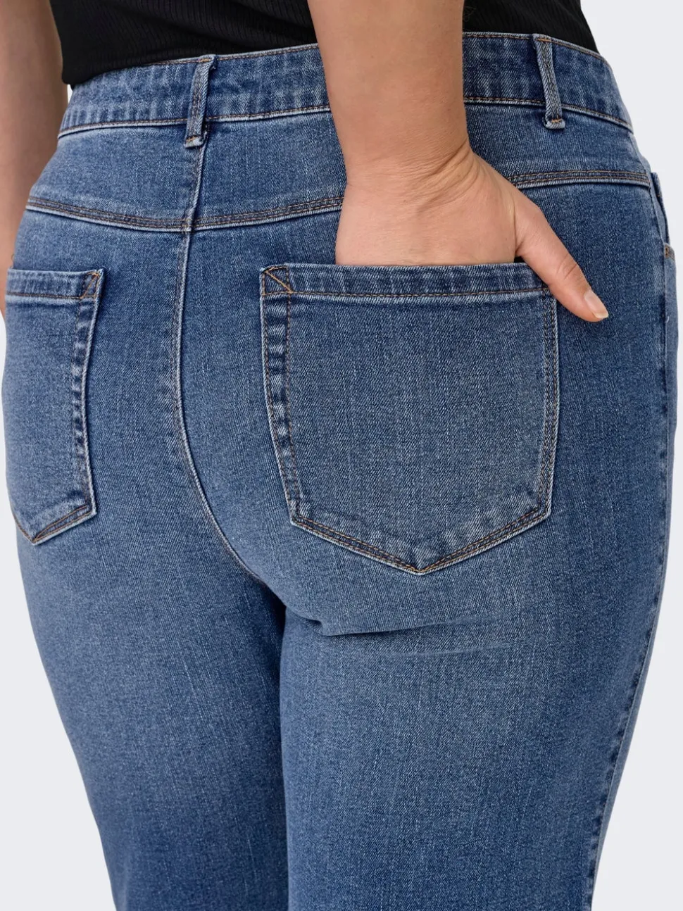 CARSNOW Høy midje Straight Fit Jeans