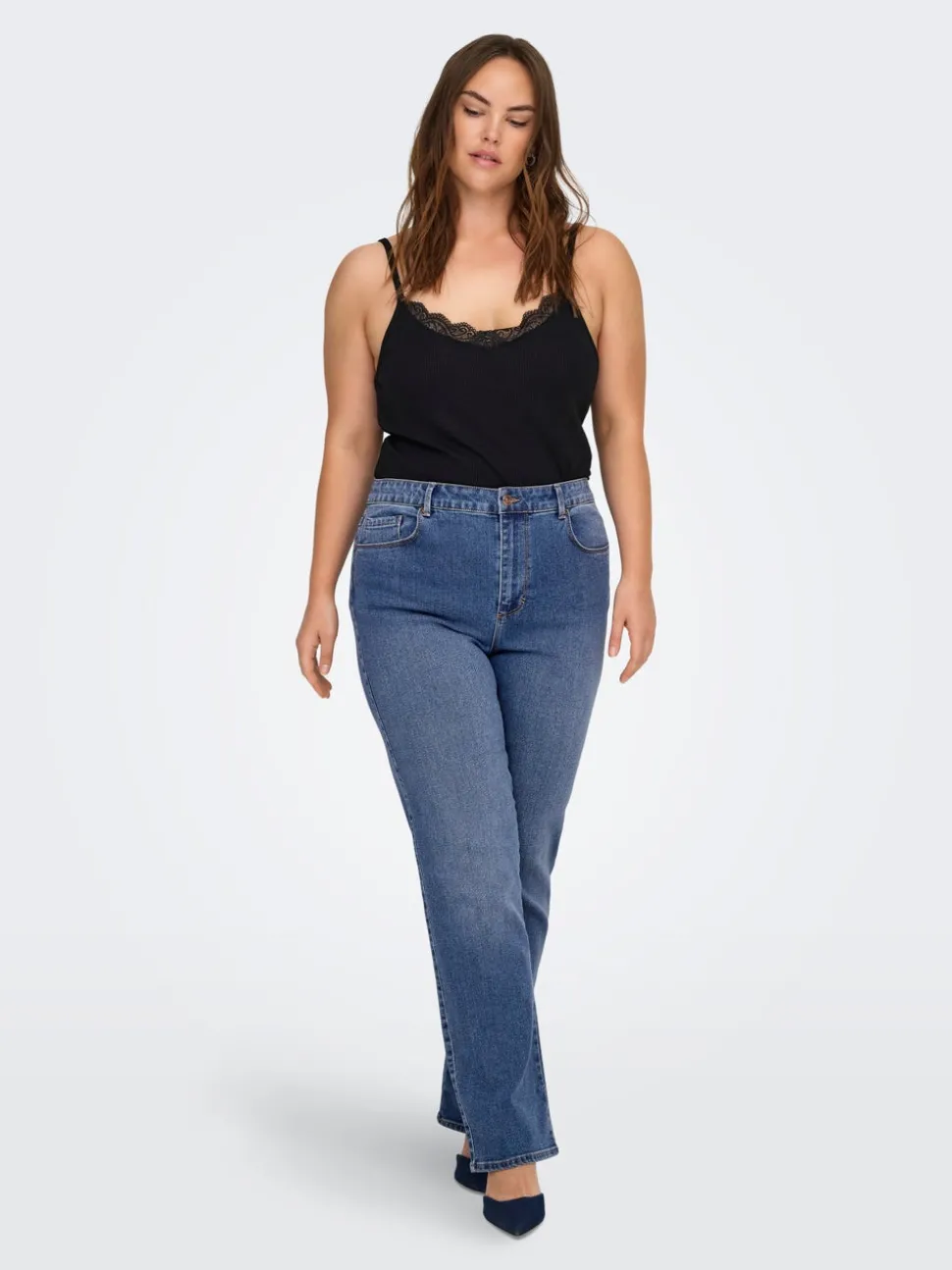 CARSNOW Høy midje Straight Fit Jeans