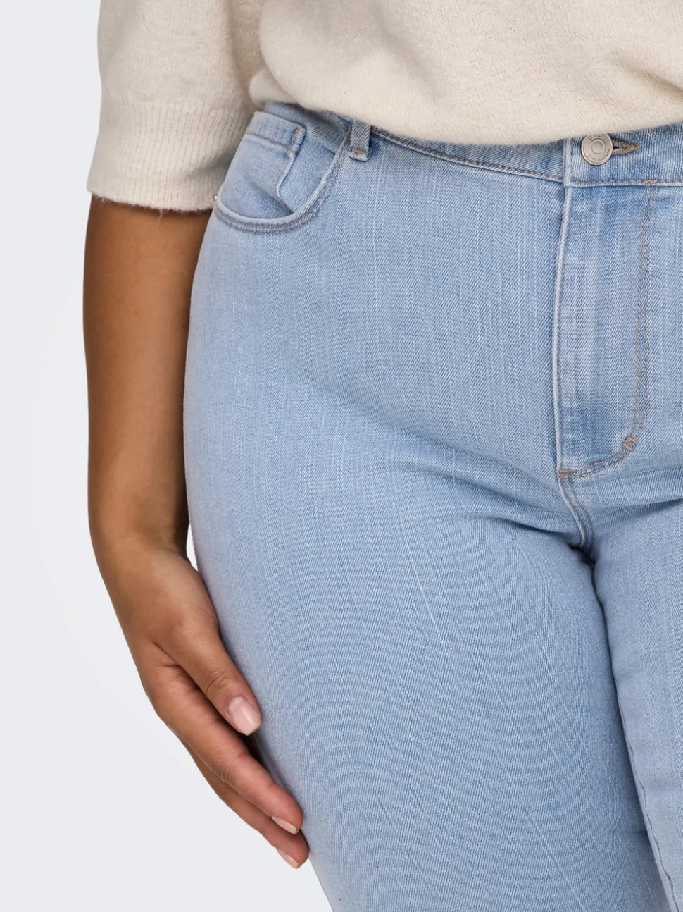 CARSNOW Høy midje Straight Fit Jeans