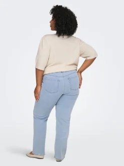 CARSNOW Høy midje Straight Fit Jeans