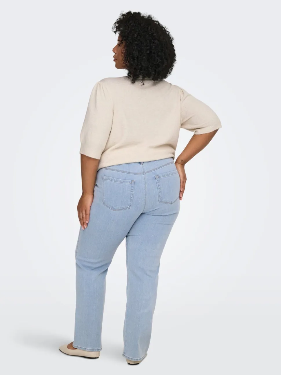 CARSNOW Høy midje Straight Fit Jeans