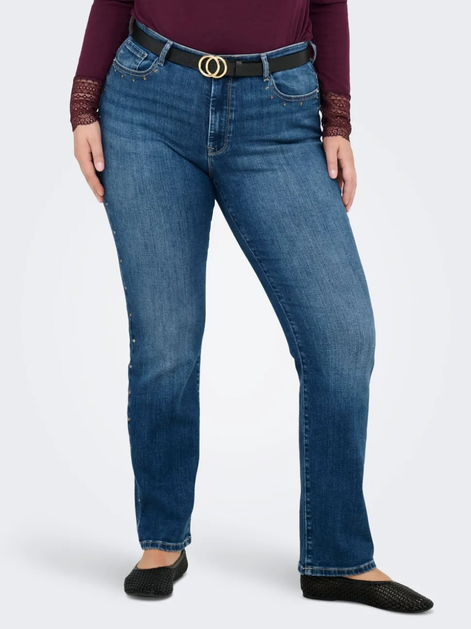 CARSUI Middels høy midje Slim Fit Ankellengde Jeans