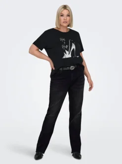 CARWILLY Høy midje Straight Fit Jeans