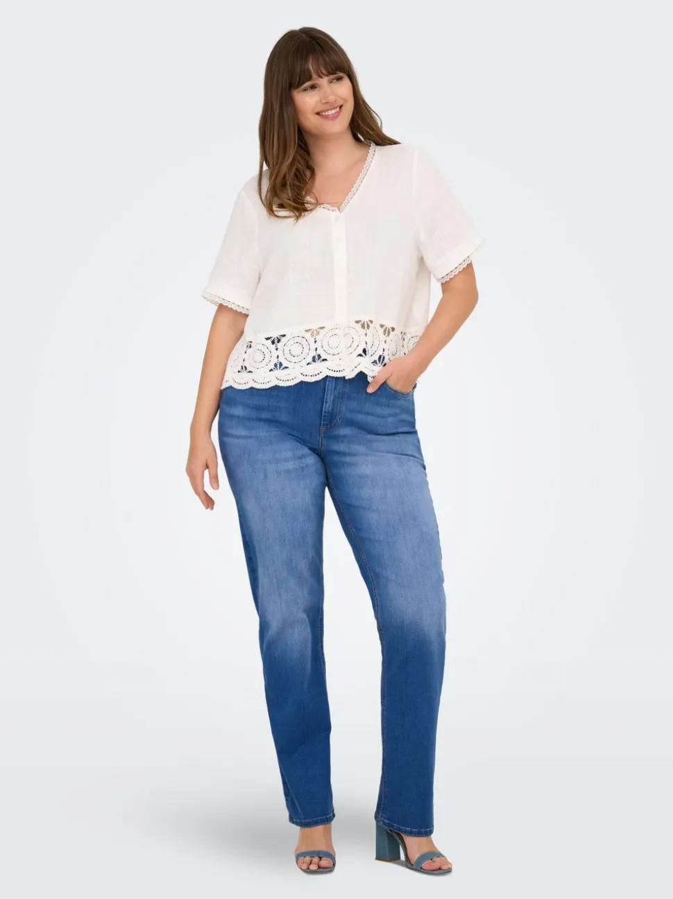 CARWILLY Høy midje Straight Fit Jeans