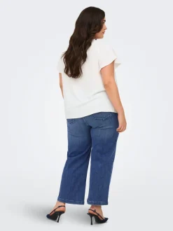 CARWILLY Høy midje Wide Leg Fit Cropped Jeans