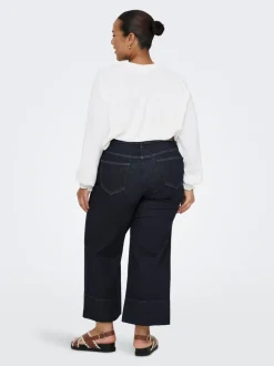 CARWILLY Høy midje Wide Leg Fit Cropped Jeans