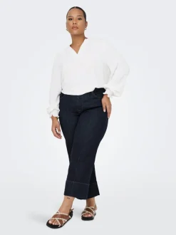 CARWILLY Høy midje Wide Leg Fit Cropped Jeans