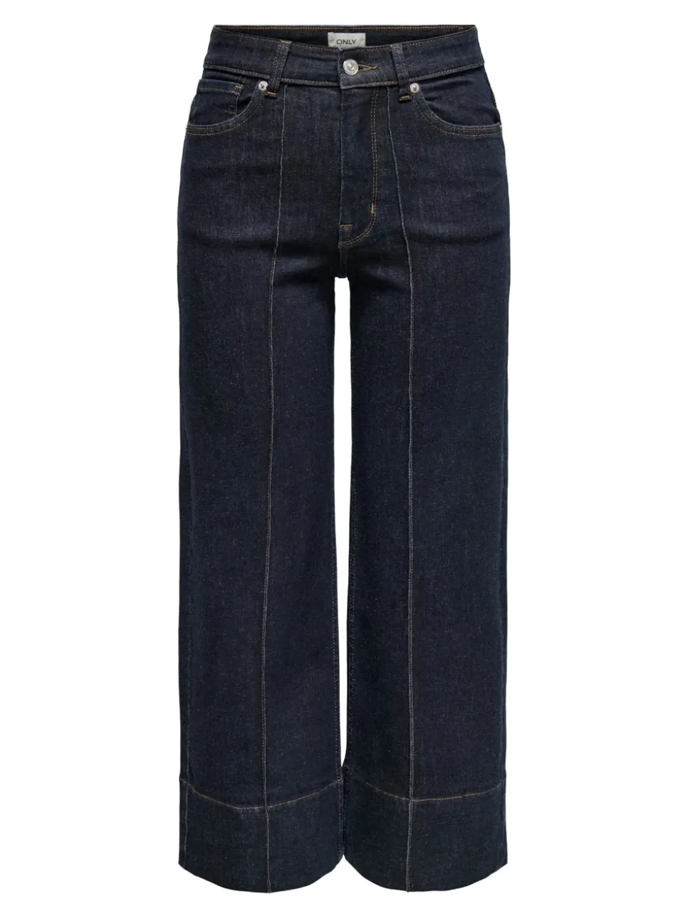 CARWILLY Høy midje Wide Leg Fit Cropped Jeans