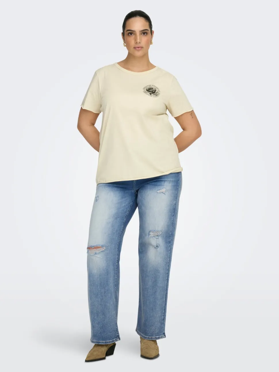 CARWILLY Høy midje Wide Leg Fit Jeans