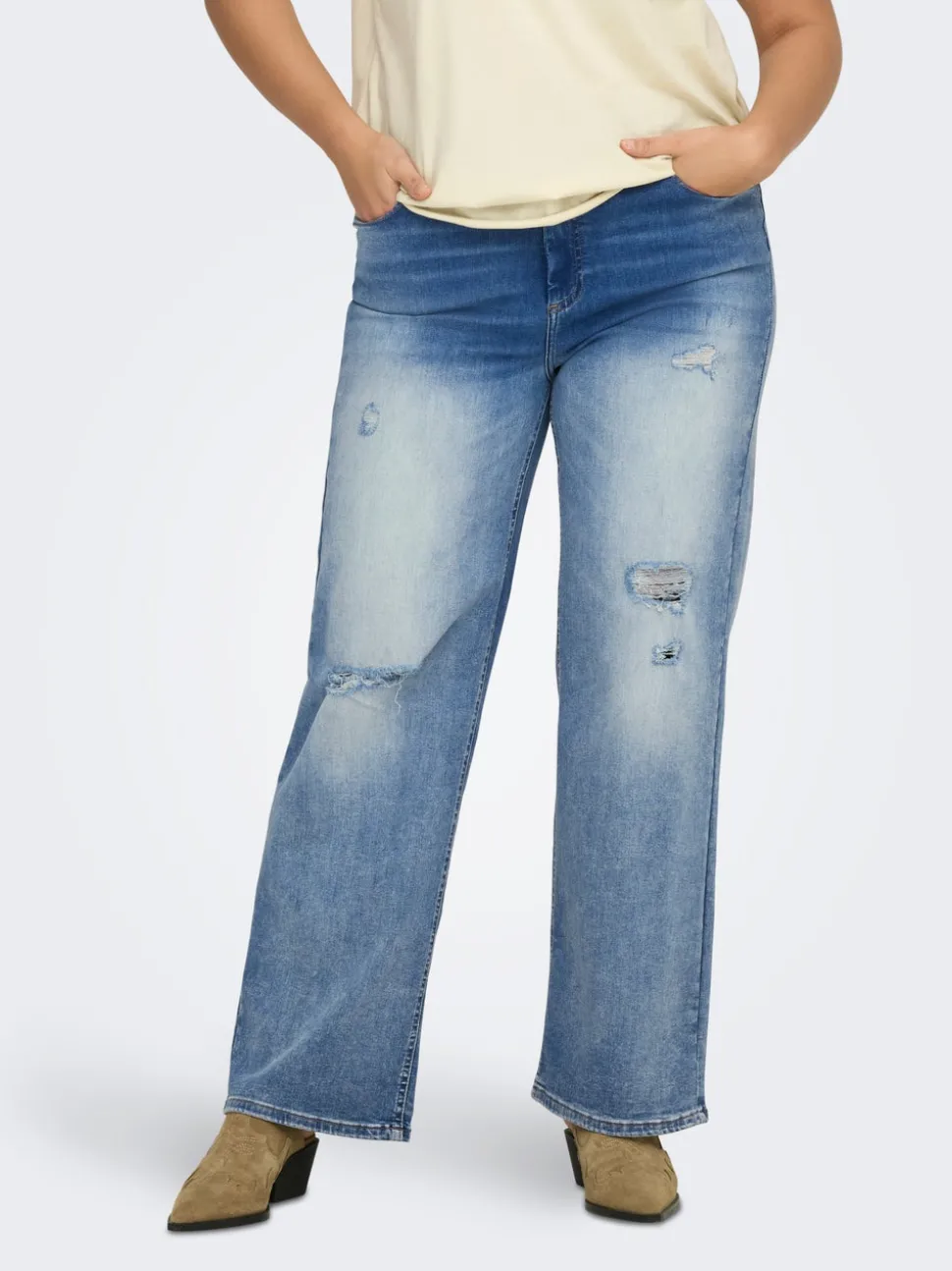 CARWILLY Høy midje Wide Leg Fit Jeans