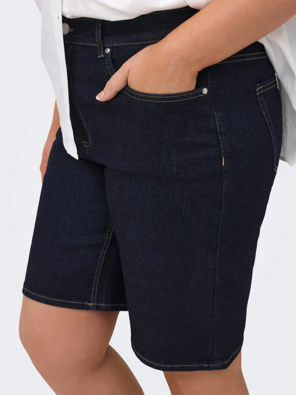 CARWILLY Høy midje Wide Leg Fit Denimshorts