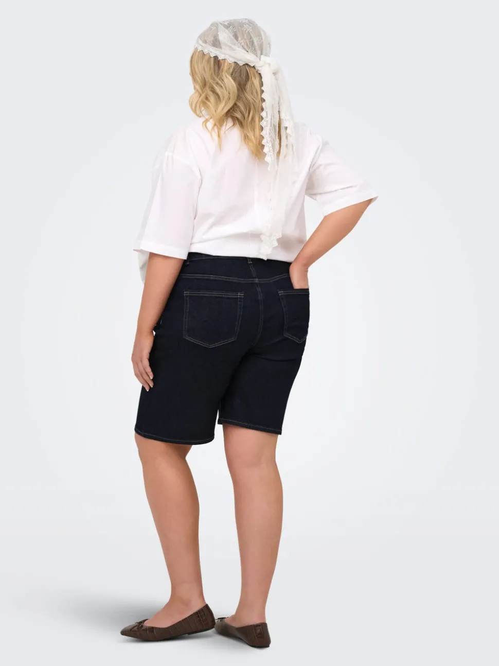 CARWILLY Høy midje Wide Leg Fit Denimshorts
