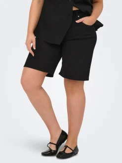 CARWILLY Høy midje Wide Leg Fit Denimshorts