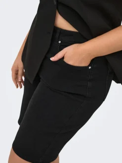 CARWILLY Høy midje Wide Leg Fit Denimshorts