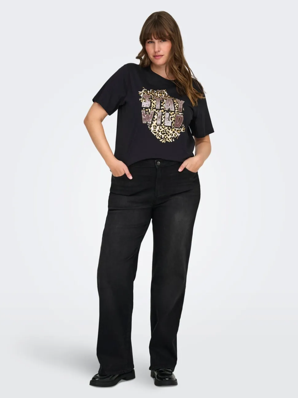 CARWILLY Høy midje Wide Leg Fit Jeans