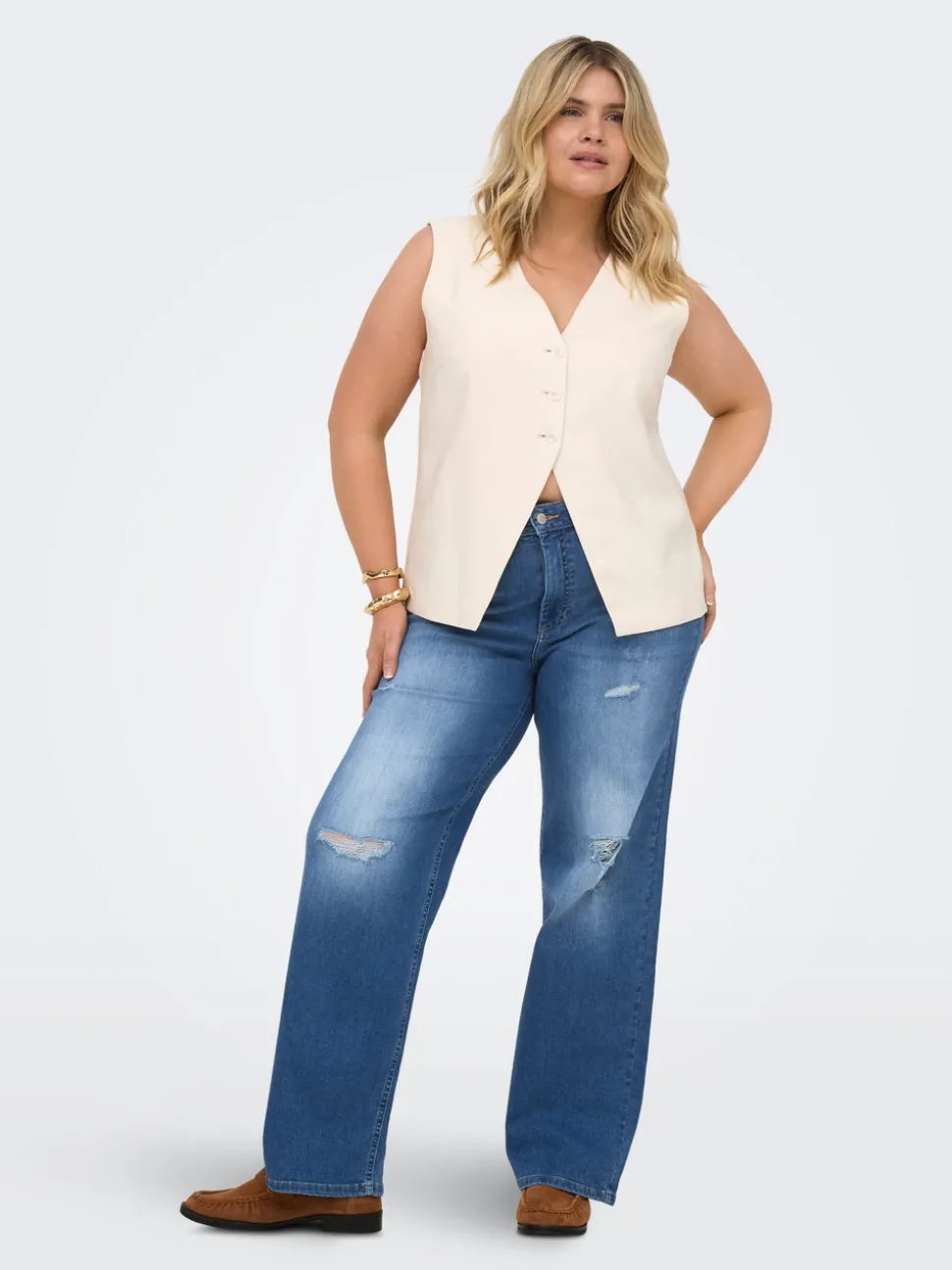 CARWILLY Høy midje Wide Leg Fit Jeans