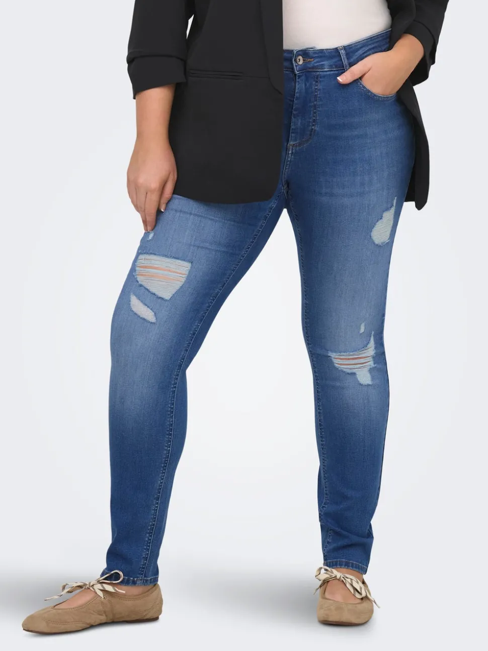 CARWILLY Middels høy midje Skinny Fit Ankellengde Jeans