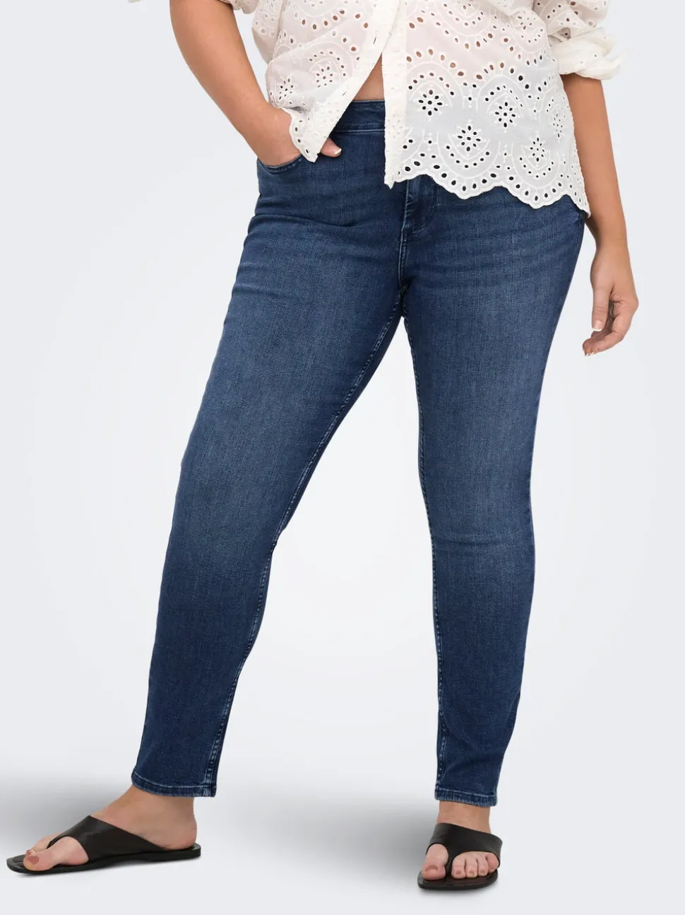 CARWILLY Skinny Fit Ankellengde Jeans