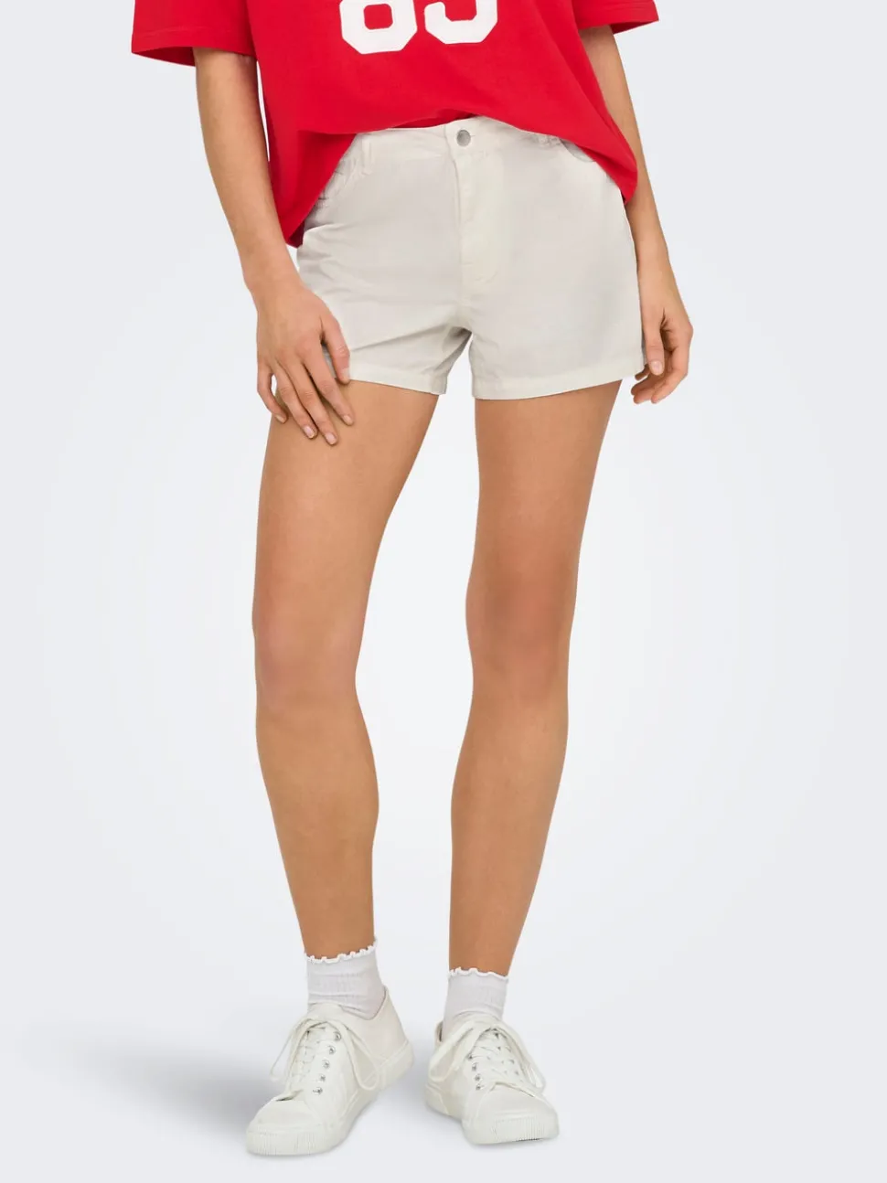 JDYANYA Middels høy midje Regular Fit Denimshorts