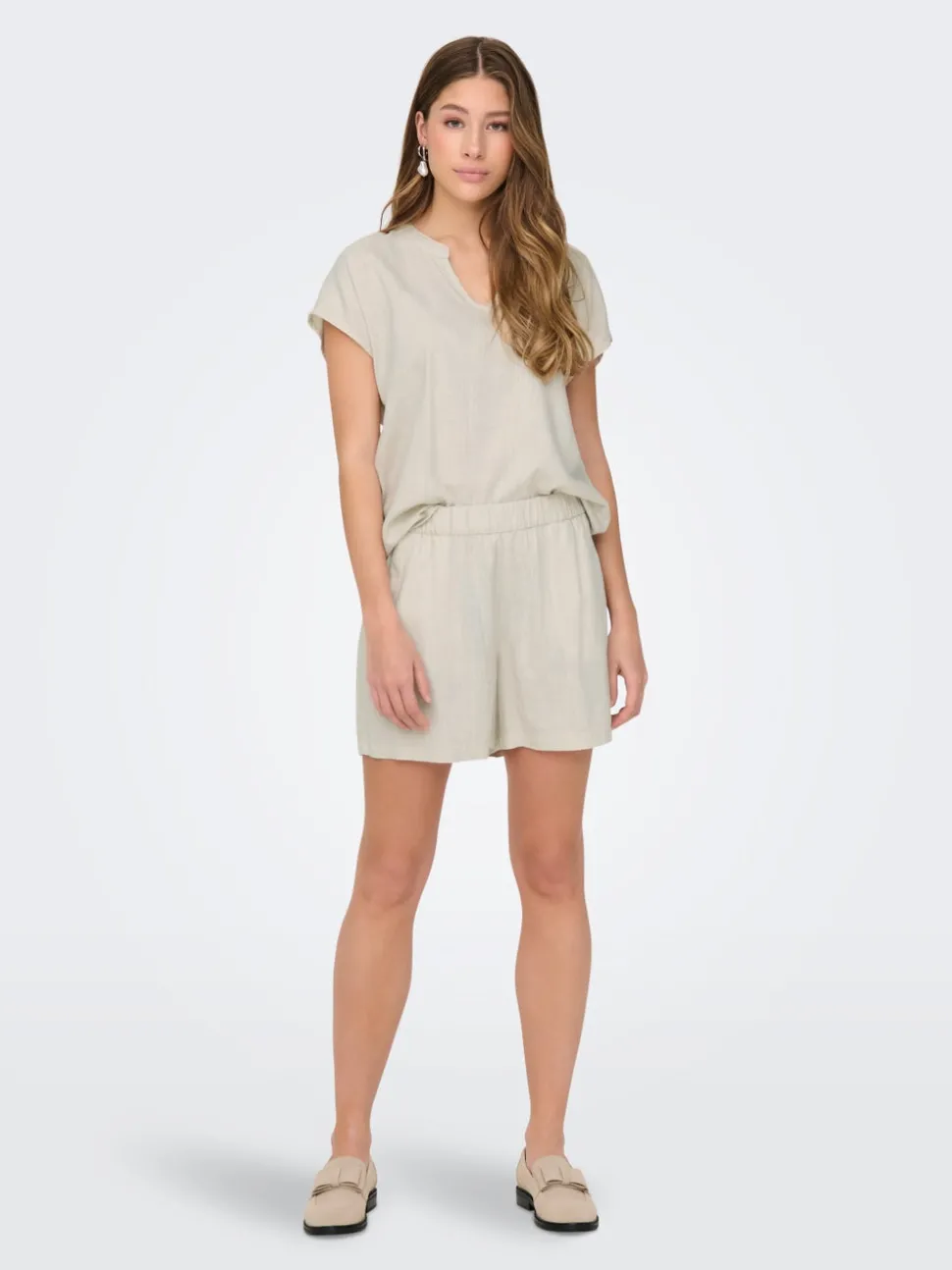 JDYCAYA Høy midje Regular Fit Lin Shorts