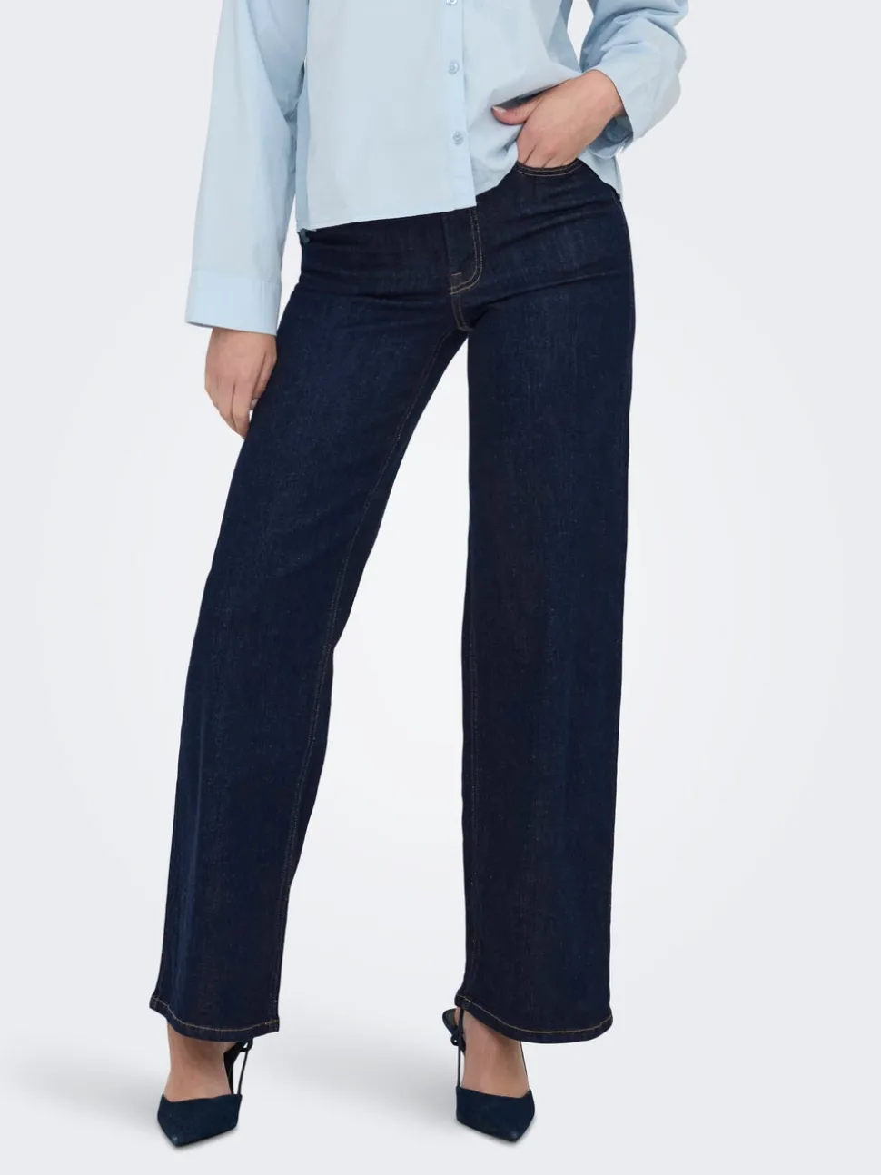 JDYFELINA-FINA Høy midje Wide Leg Fit Jeans